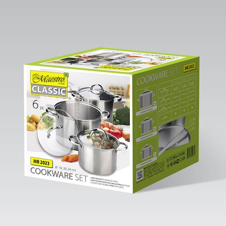 Zestaw garnków garnki komplet 6-ele 3.5L / 4.5L / 8L MAESTRO