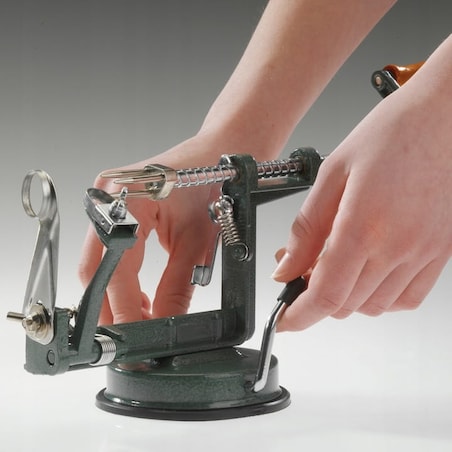 Obieraczka do JABŁEK Obrotowa Ręczna Spiralna na Korbkę Obierak Stal