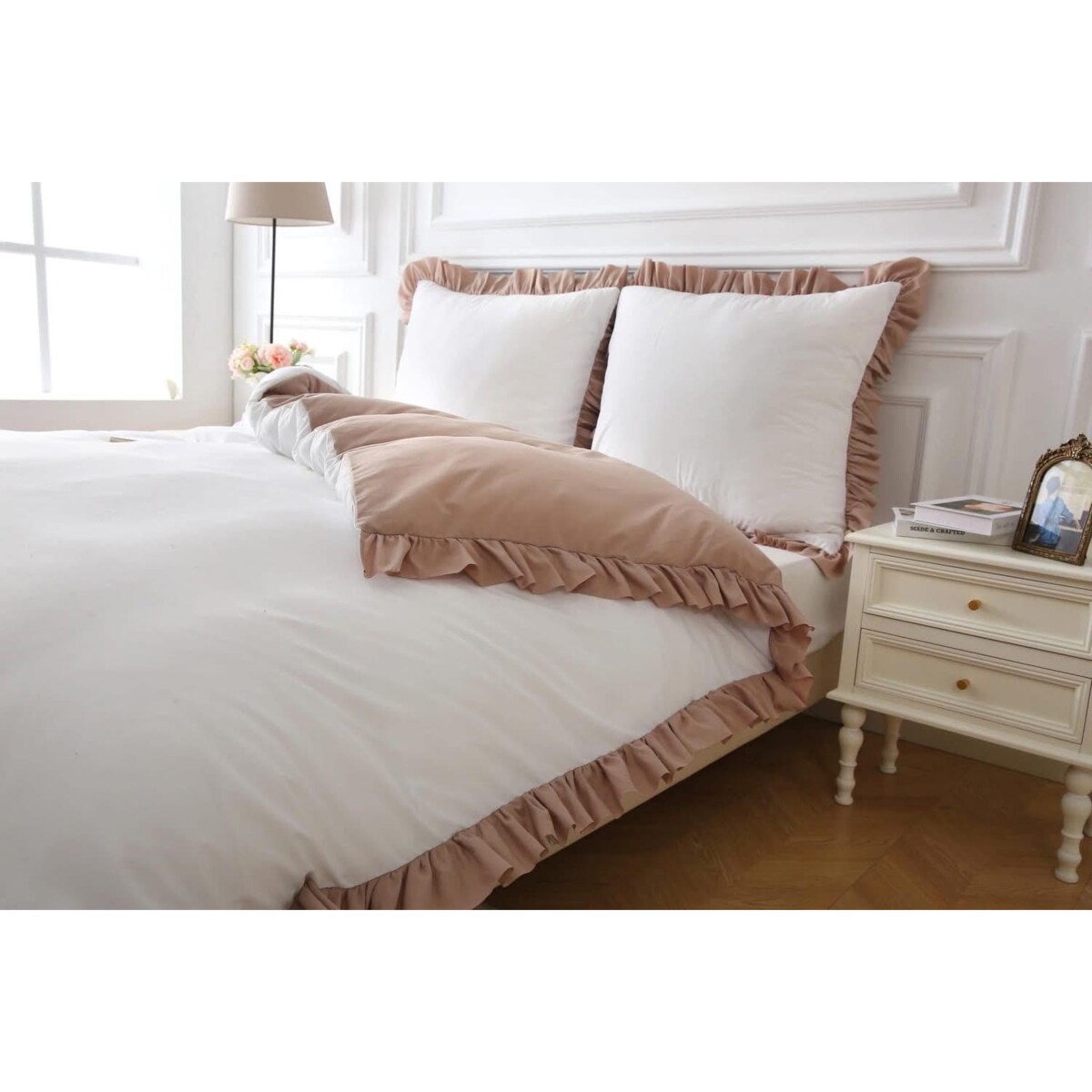 Pościel mikrofibra dwukolorowa z falbanką 200x220 cm