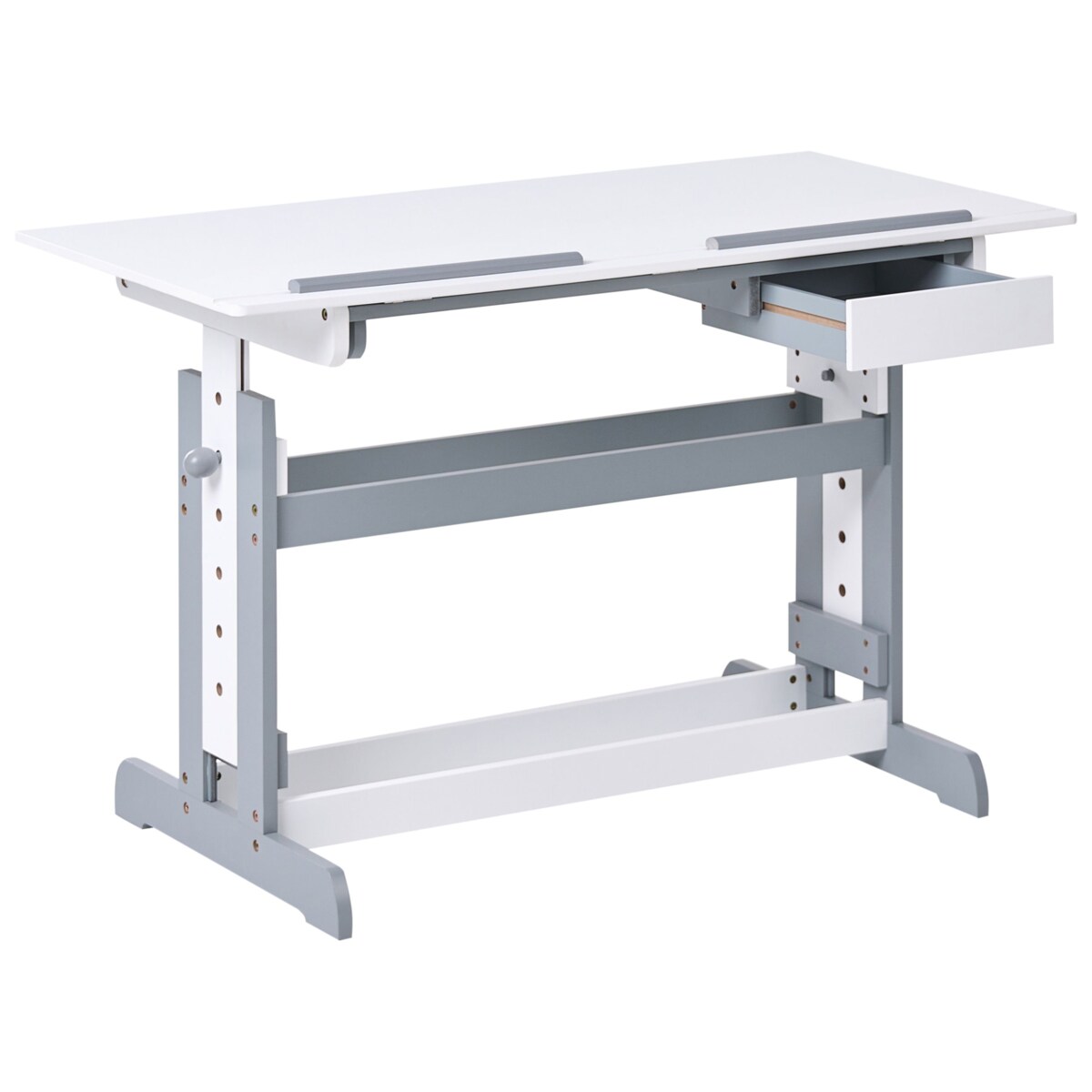 Biurko regulowane manualnie NANNUP Biały 110 cm 53 cm