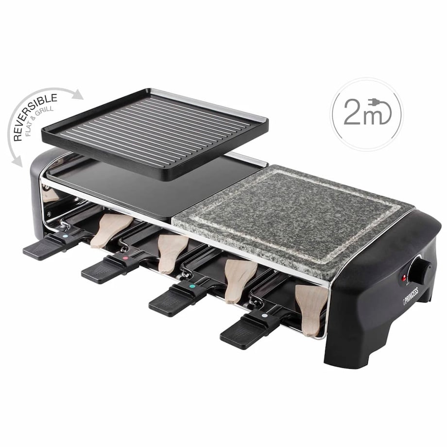 Princess Grill kamienny z 8 patelniami do raclette, 1300 W, 162820