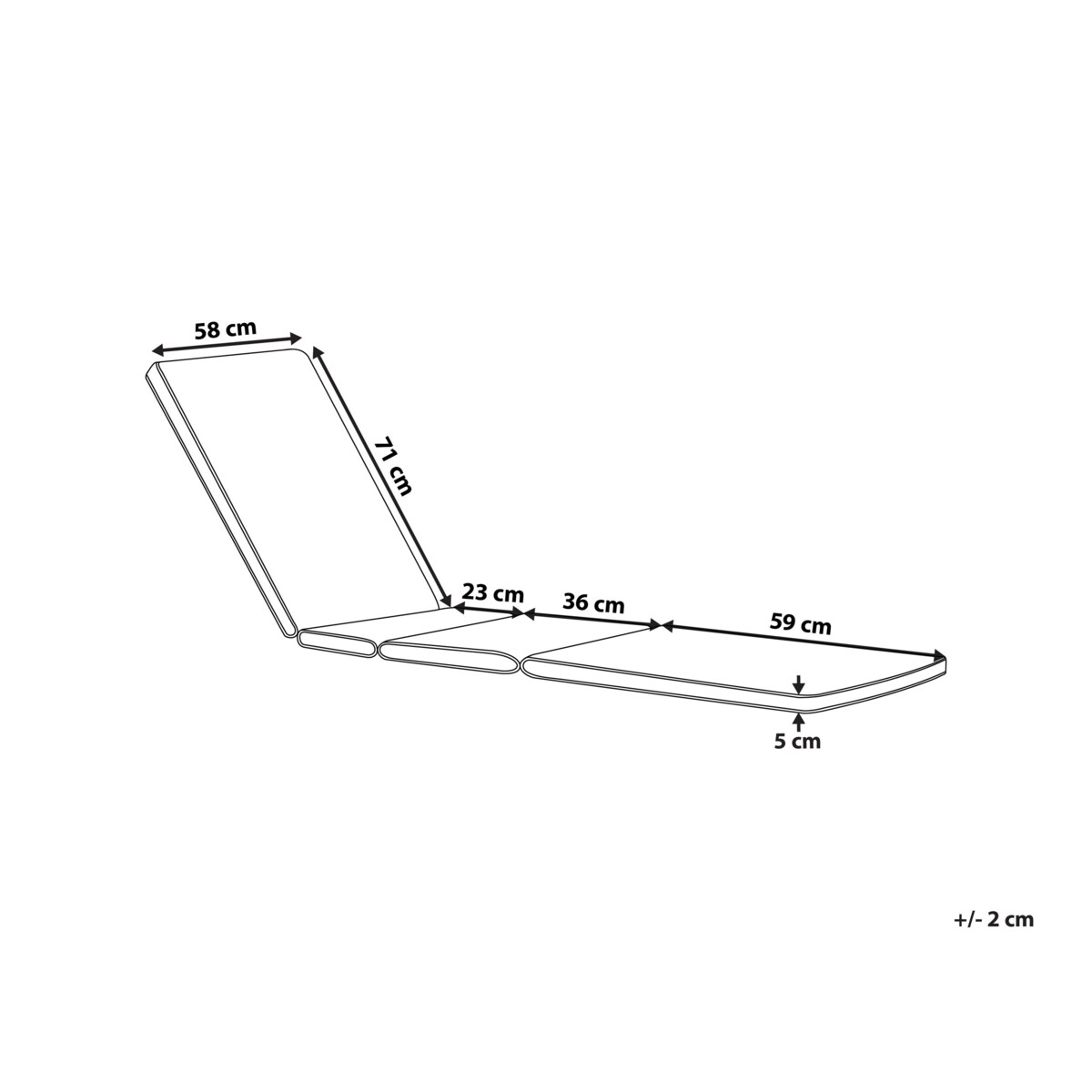 Poduszka na krzesło ogrodowe TOSCANA/JAVA/AMANTEA PREMIUM 188 x 59 cm Czerwony