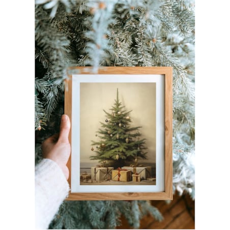 Poster Story, Plakat, Obraz - Choinka Vintage z Prezentami, wymiary 50 x 70 cm