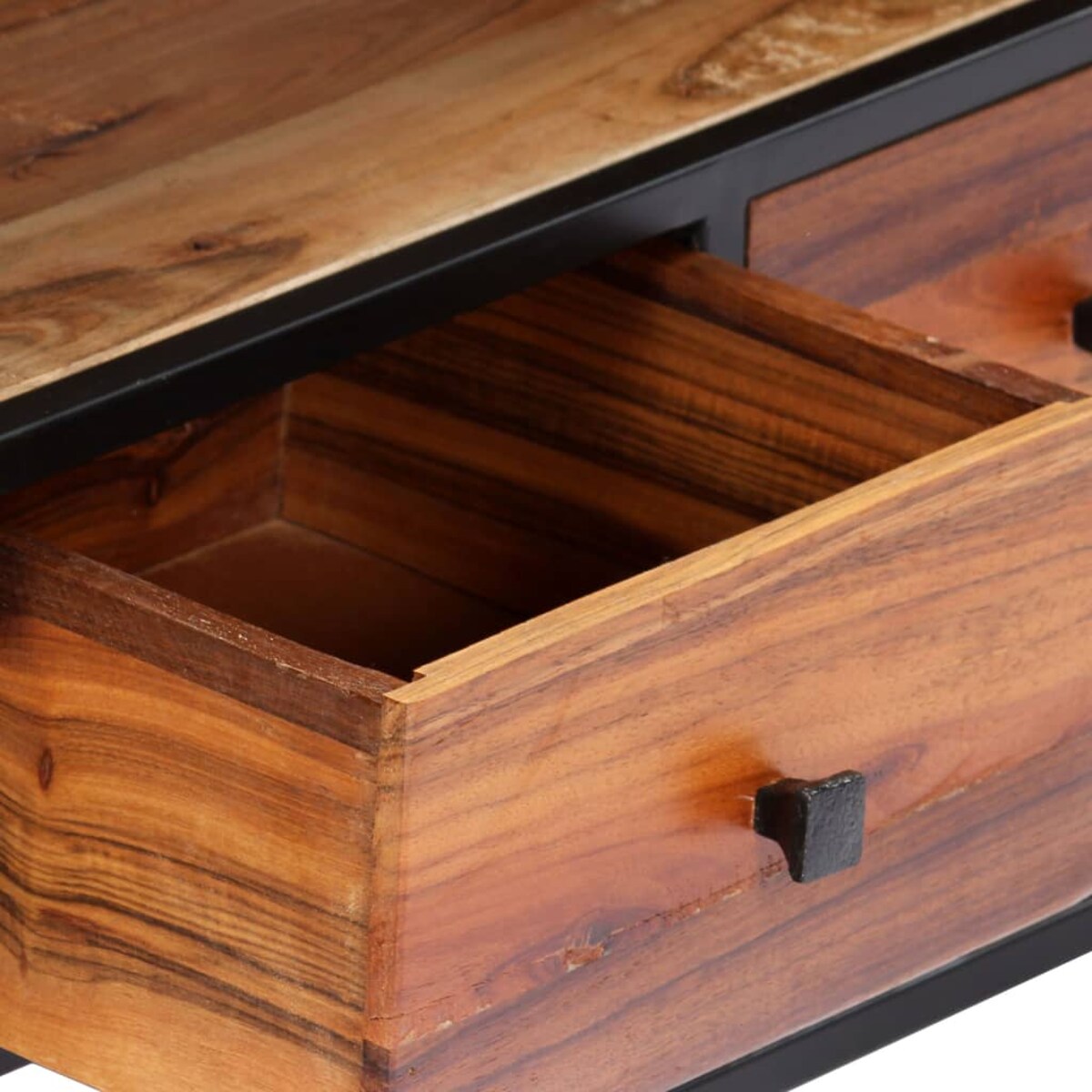 vidaXL Szafka pod TV, 120x30x40 cm, lite drewno odzyskane i stal