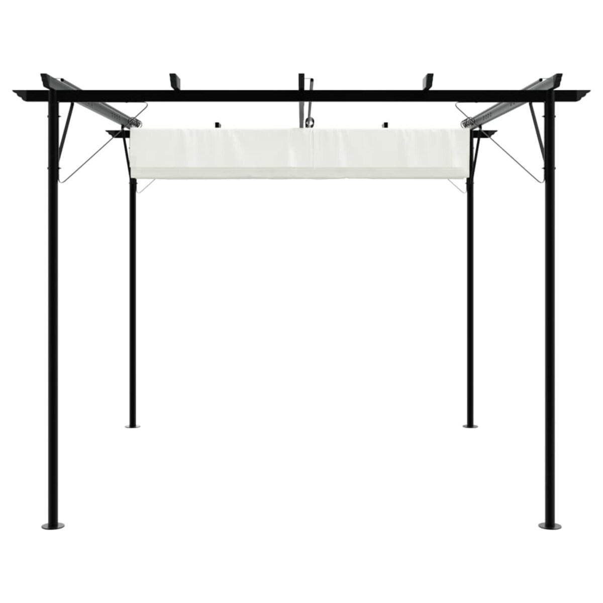 vidaXL Pergola ze zwijanym dachem, śmietankowa, 3x3 m, stalowa