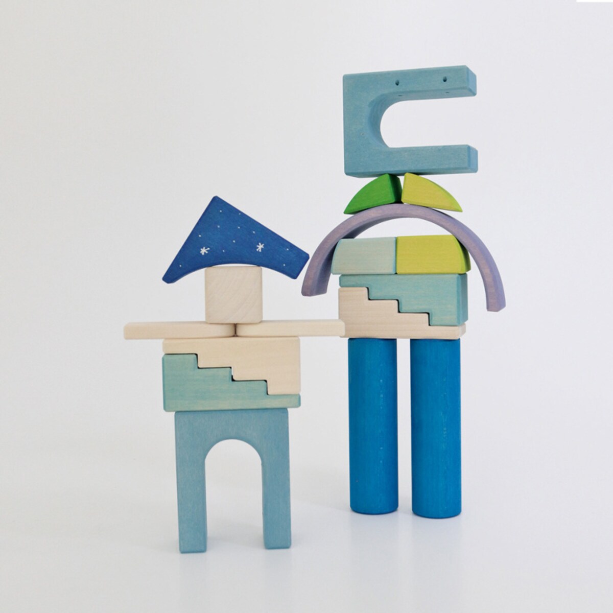 Układanka drewniana w ramce – klocki drewniane Grimm's dla dzieci