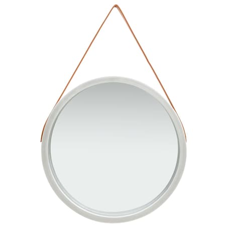 vidaXL Lustro ścienne na pasku, 60 cm, srebrne