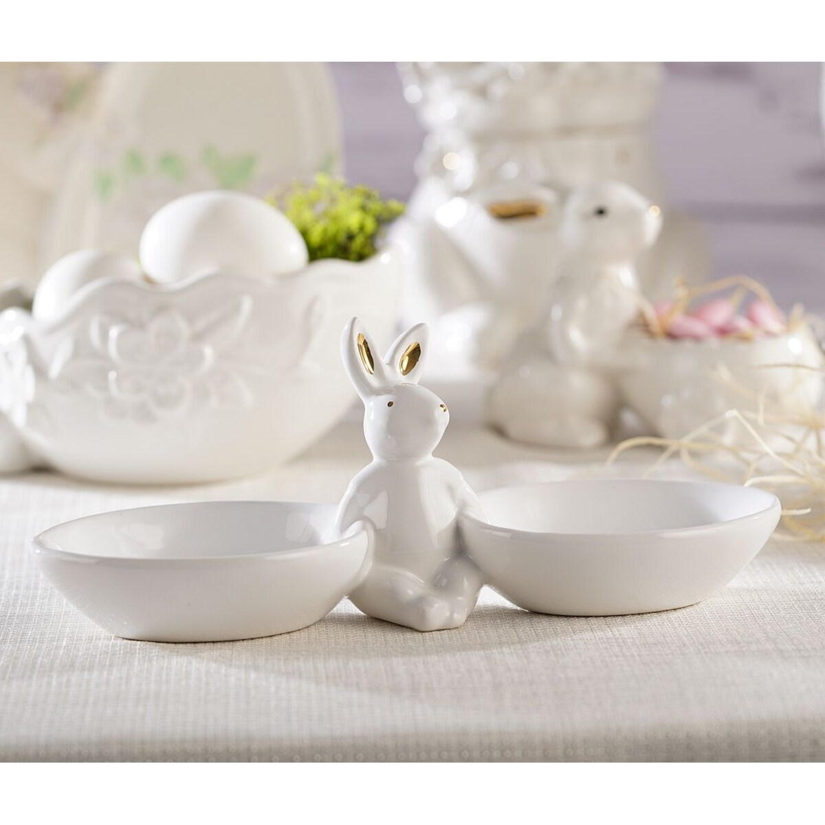 VILLA ITALIA Zajączek wielkanocny z miseczkami 23 cm BUNNY