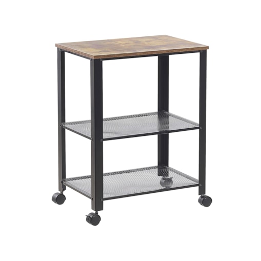 Wózek kuchenny 3-poziomowy czarny BOLZANO