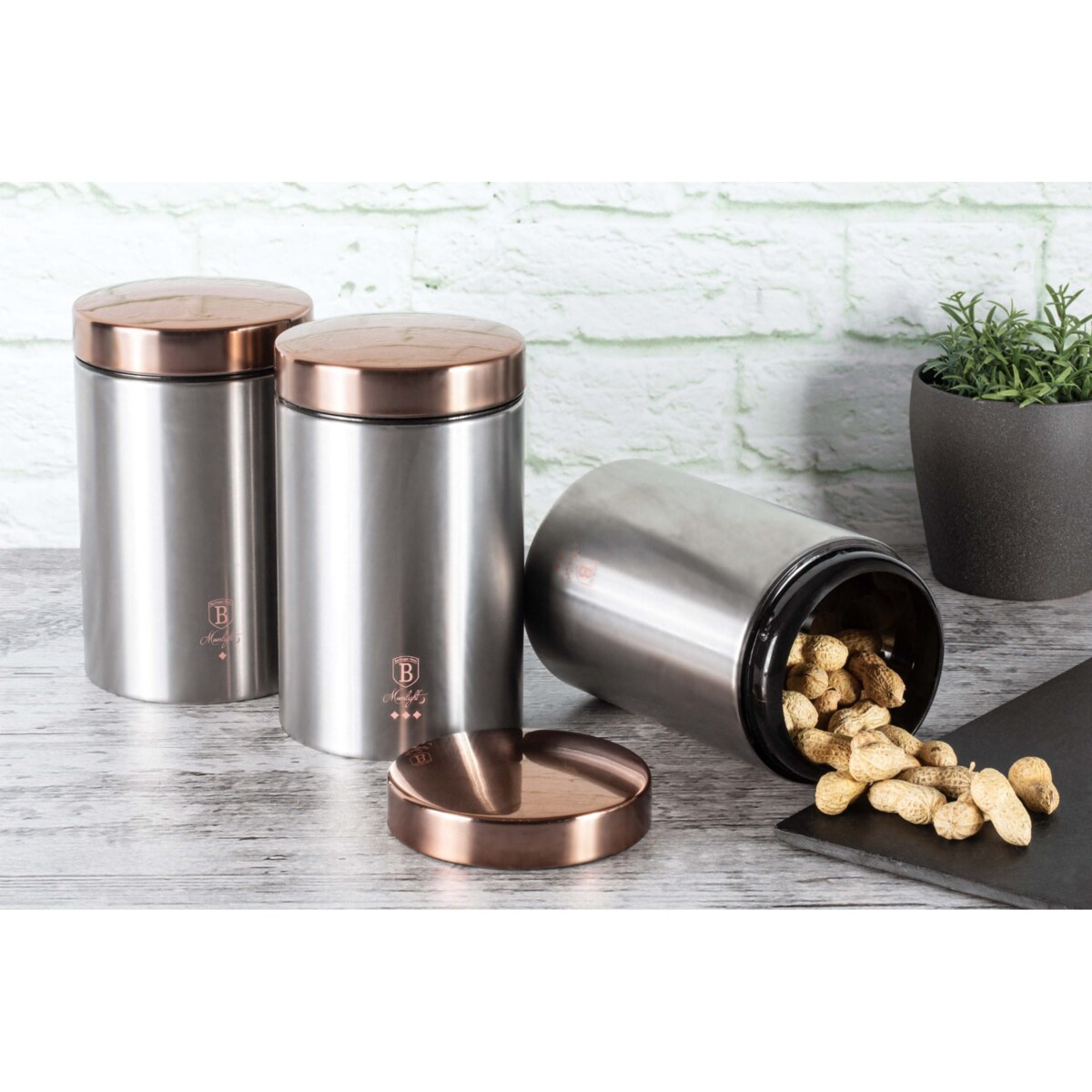 Pojemniki na żywność Zestaw Berlinger Haus BH-6273 Szary miedziany