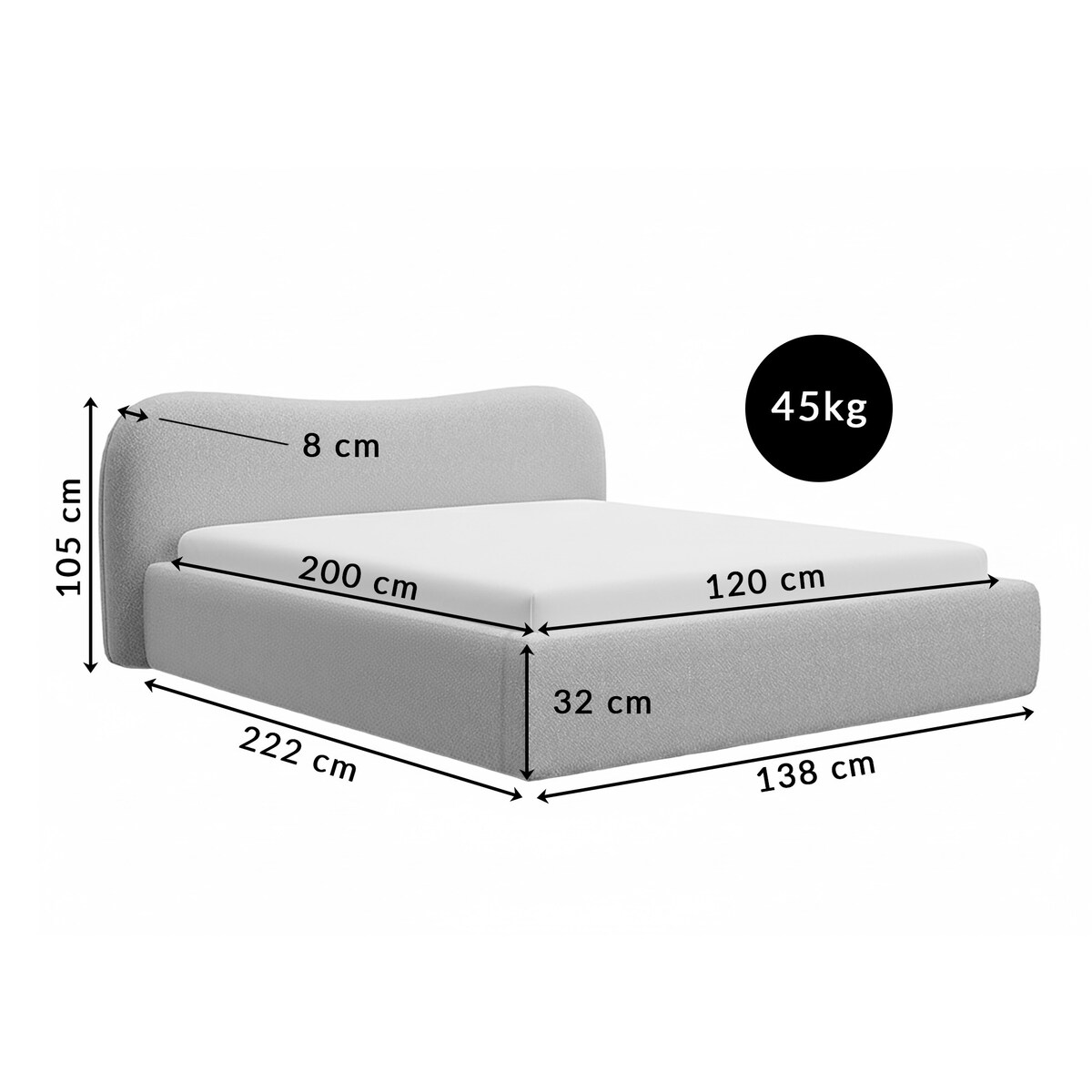 Łóżko Tapicerowane Milano 120X200 Stelaż Pojemnik Na Pościel Abriamo 08