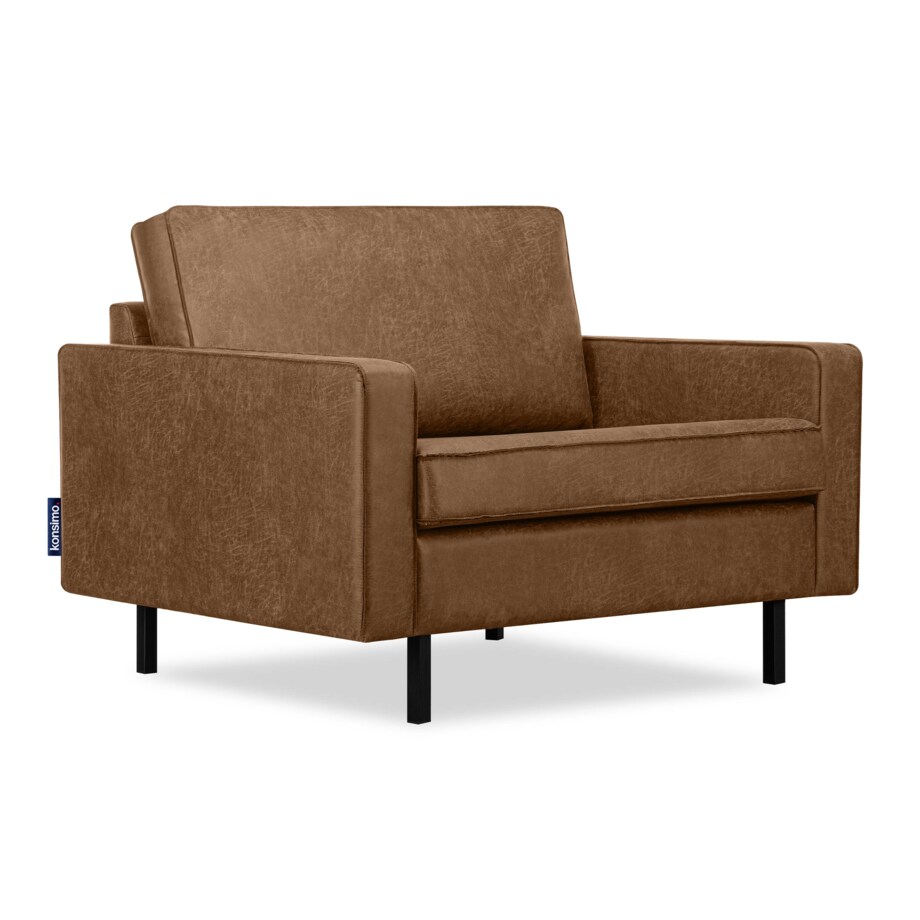 KONSIMO INVIA Wygodne krzesło w industrialnym stylu koloru brązowego