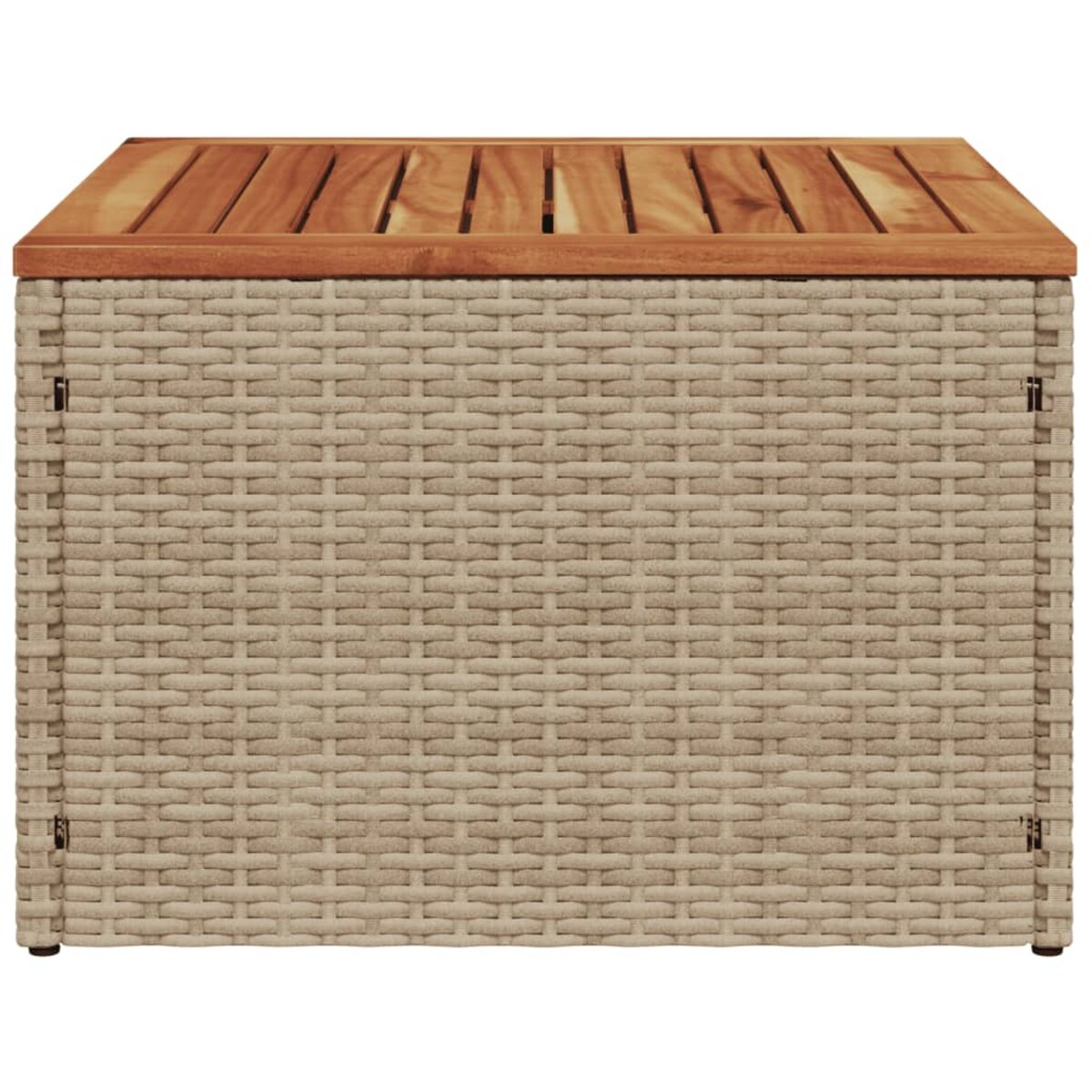 vidaXL Stół ogrodowy, beżowy 55x55x37 cm, rattan PE i drewno akacjowe