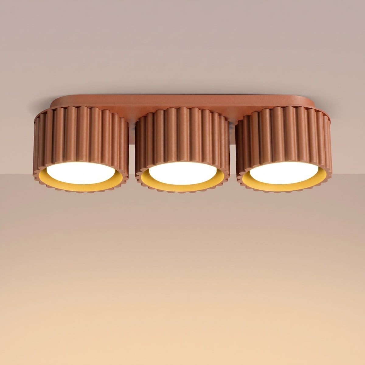 Plafon AURA 3 ochra czerwona Gx53