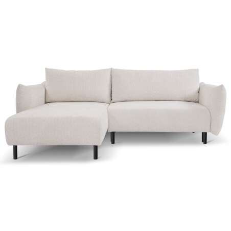 Narożnik DELI z funkcją spania na nóżkach, lewostronny, beżowy