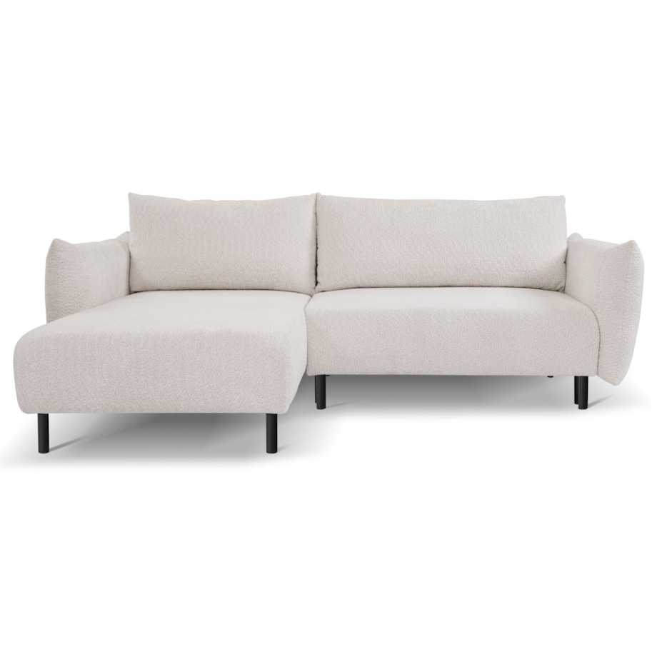 Narożnik DELI z funkcją spania na nóżkach, lewostronny, beżowy