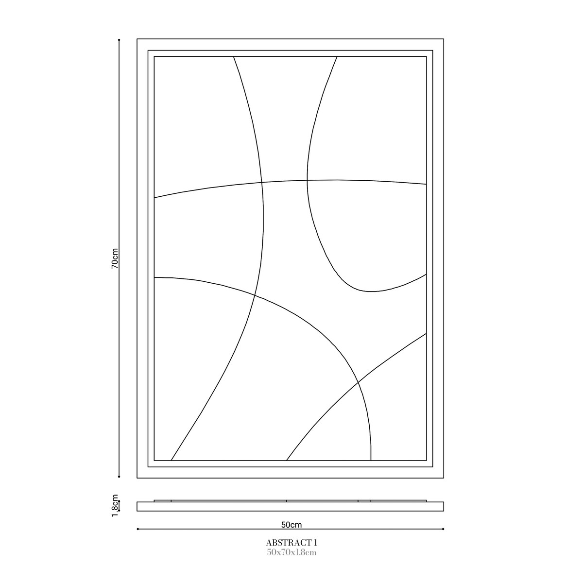 Obraz 3D 50x70cm Abstract I – Dekoracja Ścienna z Tynku Naturalnego, Bianco Minimalistyczny Relief