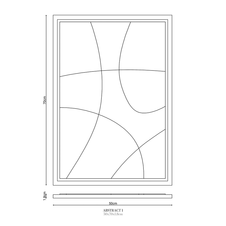 Obraz 3D 50x70cm Abstract I – Dekoracja Ścienna z Tynku Naturalnego, Bianco Minimalistyczny Relief