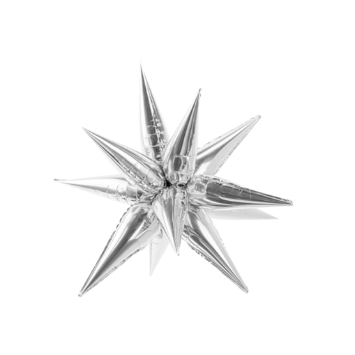 Balon foliowy Gwiazda 3D, 95cm, srebrny