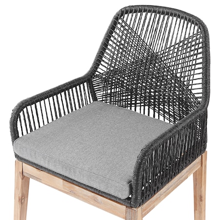 Zestaw ogrodowy dla 4 osób OLBIA z poduszkami Beton Czarny