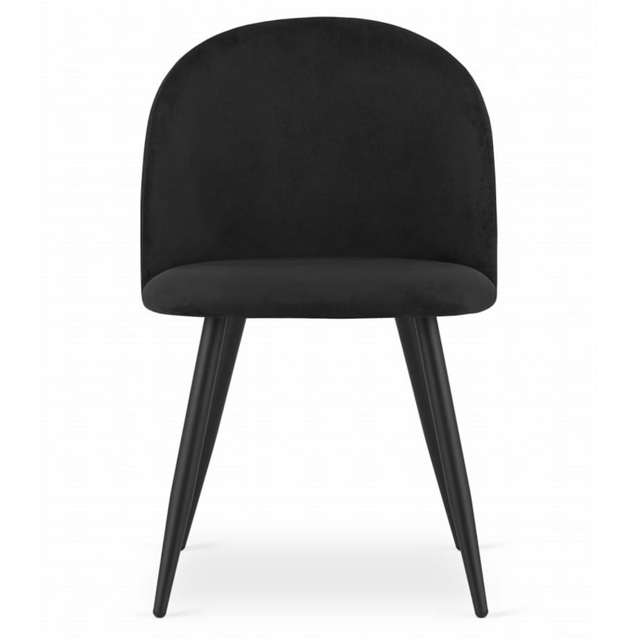 Krzesło Do Jadalni Kuchni Salonu Bello - Aksamit Czarne / Nogi Czarne X 2