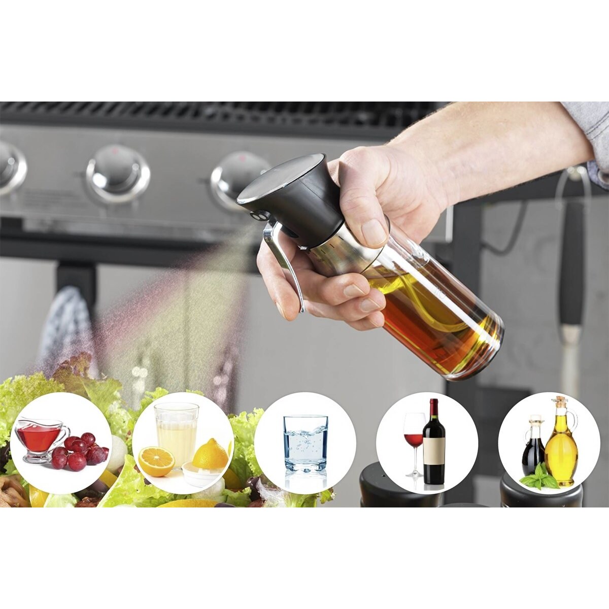 Butelka na oliwę i ocet ze spryskiwaczem