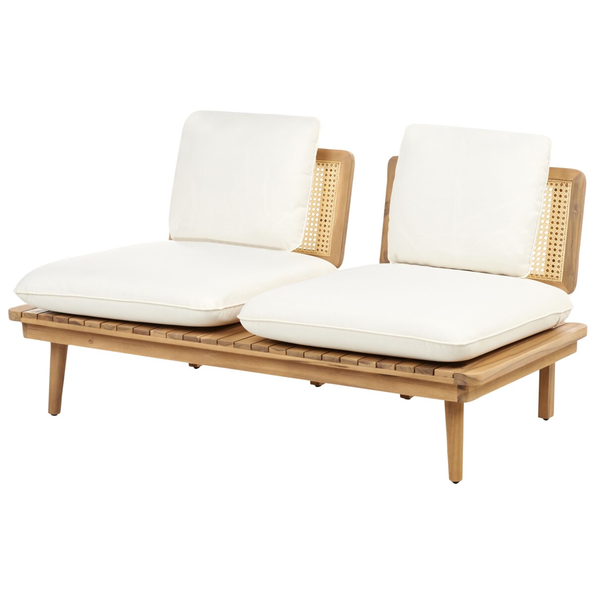 Zestaw wypoczynkowy ACCADIA Drewno akacjowe (certyfikat FSC®) Jasnobeżowy dla 4 osób