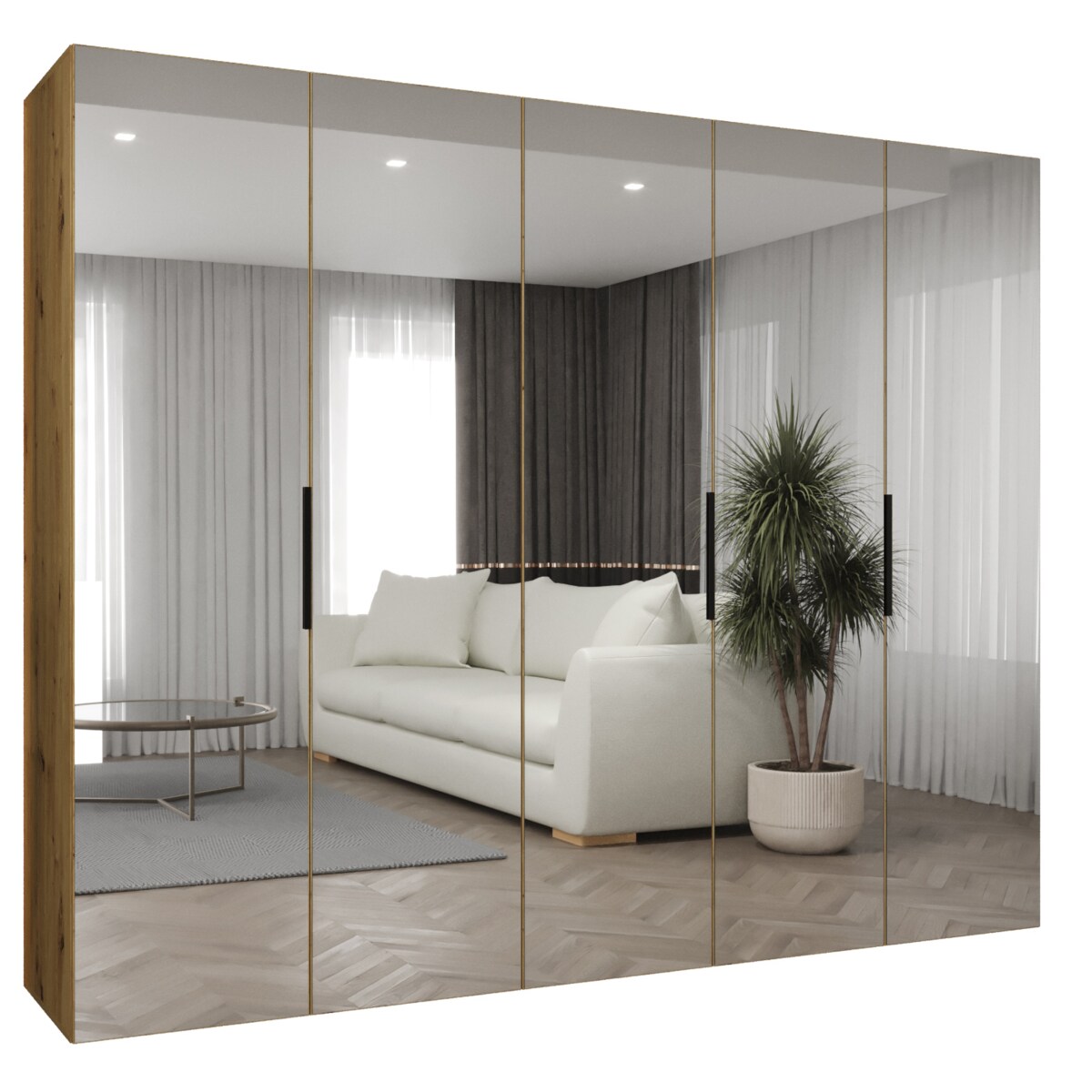 Szafa uchylna otwierana MARBELLA 3 250 wys. 202 cm Artisan + u. Czarny