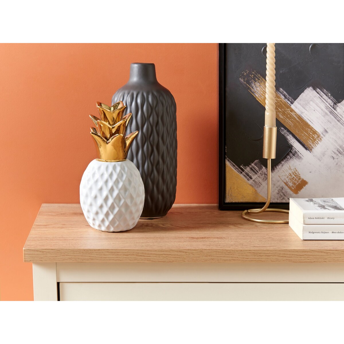 Figurka ananas biała TYANA