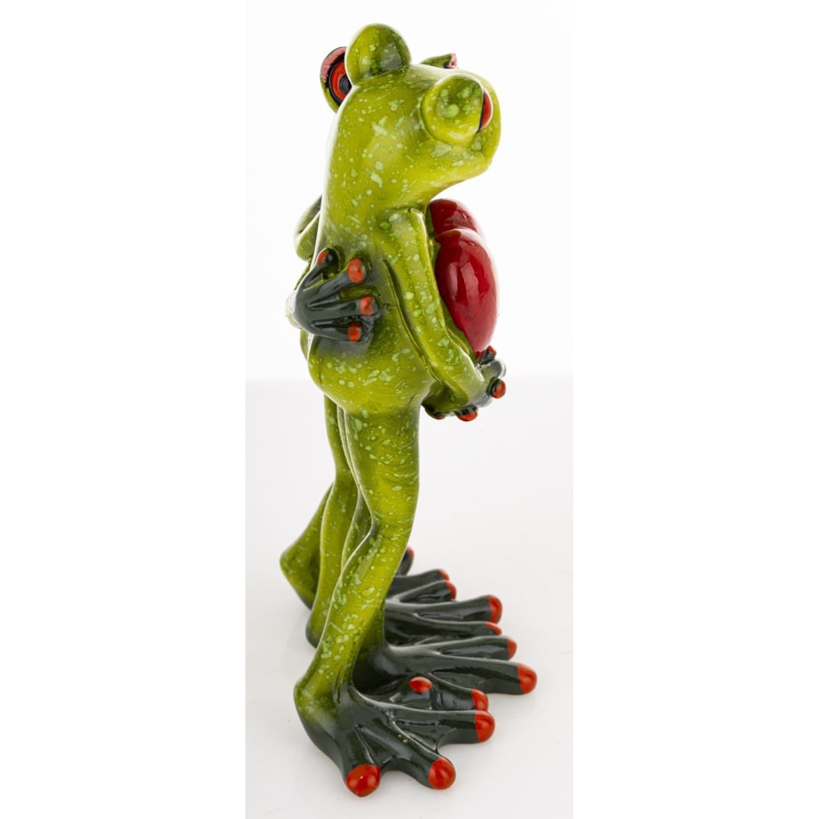 Dekoracja - para zielonych żabek 16x10x5,5 cm RANE z sercem