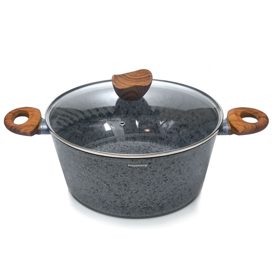 Zestaw garnków z powłoką granitową Wood Line 12 ele. KLAUSBERG