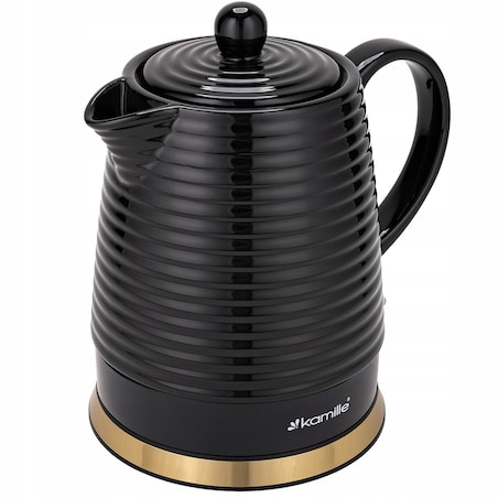 Czajnik elektryczny bezprzewodowy ceramiczny 1200W 1.2L czarny KAMILLE