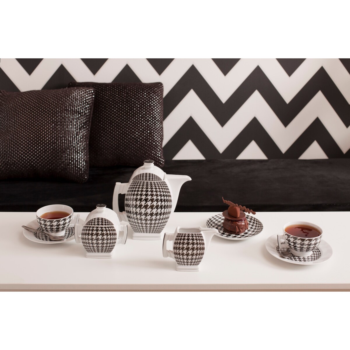 Filiżanka 220 ml ze spodkiem Płaski Pepita G806