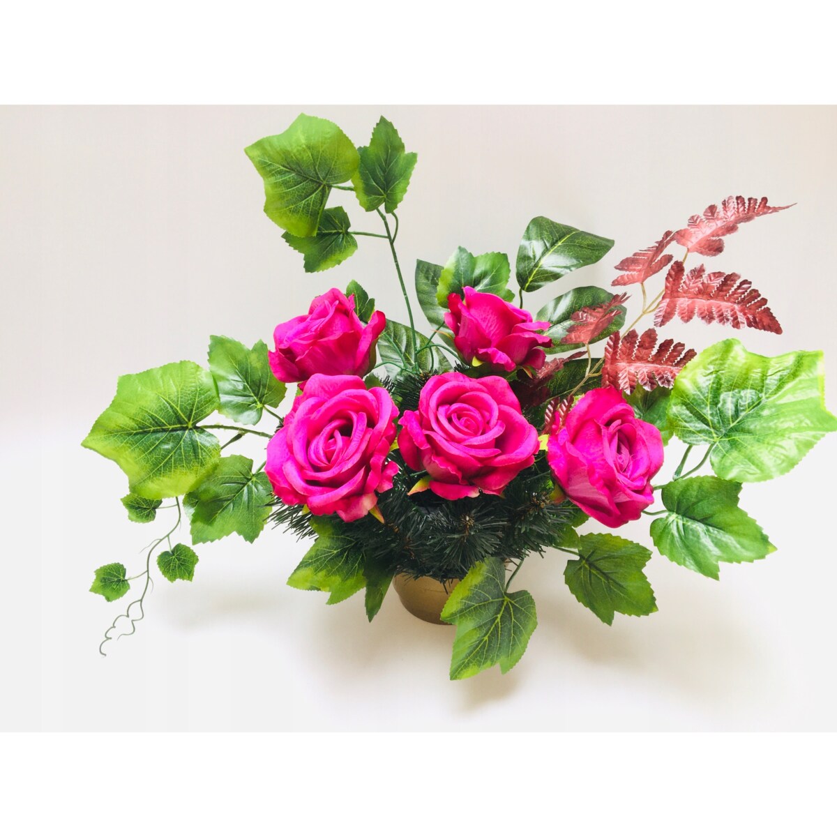 6x Róża sztuczna wyrobowa do wiązanek główka pąk cmentarz kwiaty róże duże