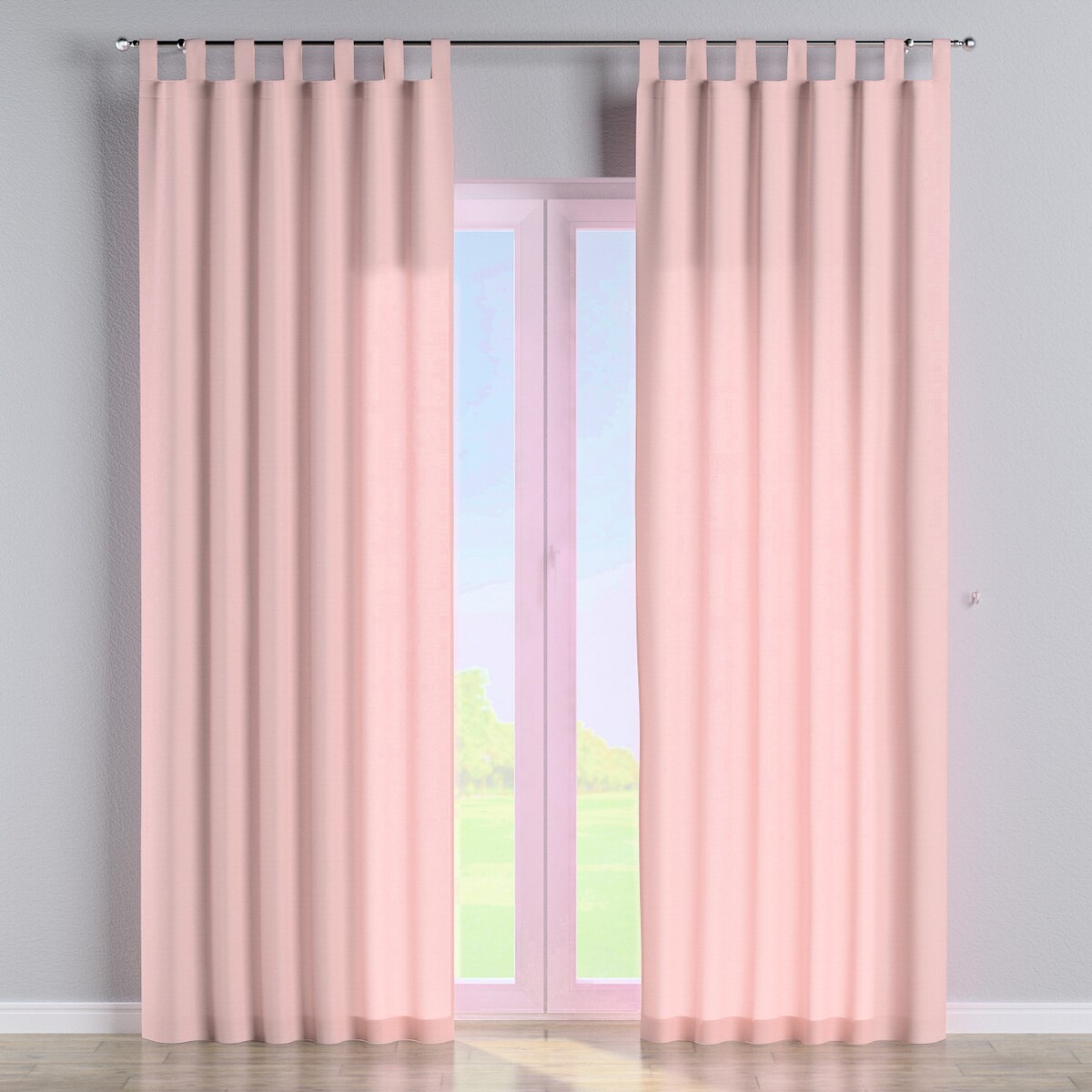 Zasłona na szelkach 1 szt. 130x245 pudrowy róż