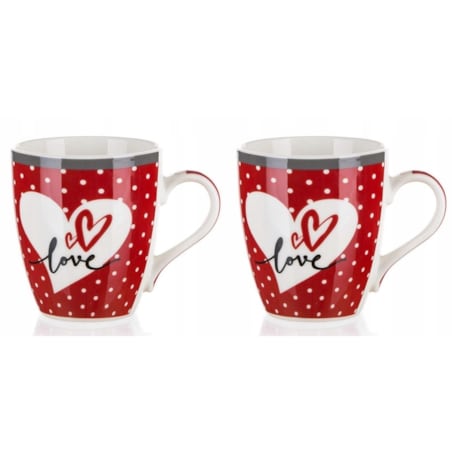 KUBEK CERAMIKA LOVE 2 x 240 ml na kawę herbatę prezent walentynki