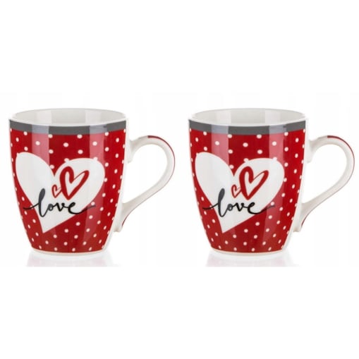 KUBEK CERAMIKA LOVE 2 x 240 ml na kawę herbatę prezent walentynki