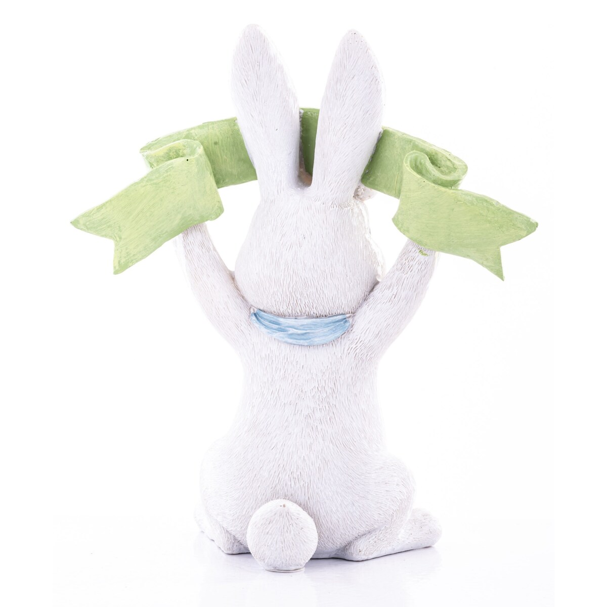 Dekoracja - królik BUNNY z szarfą z napisem 21x18x9 cm