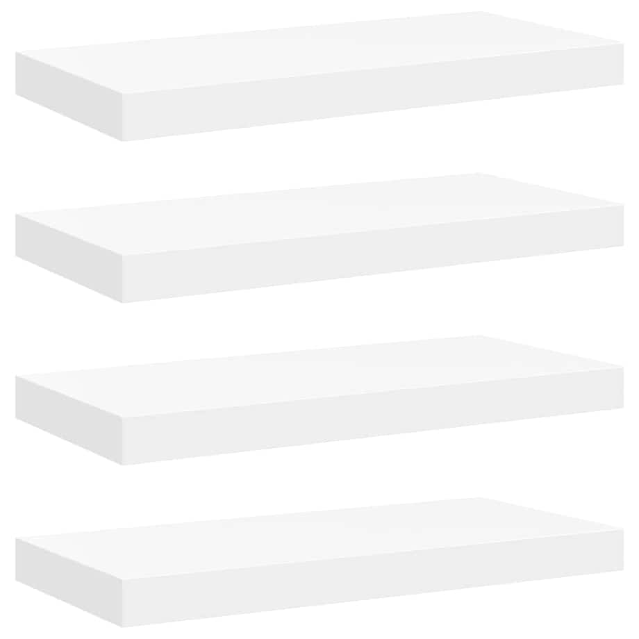 vidaXL Półki ścienne, 4 szt., białe, 50x23x3,8 cm, MDF