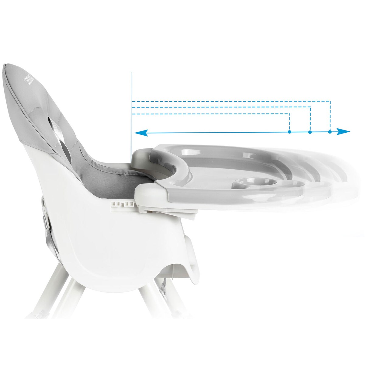 Krzesełko do karmienia dla dzieci Ricokids Milo składane szary 700000