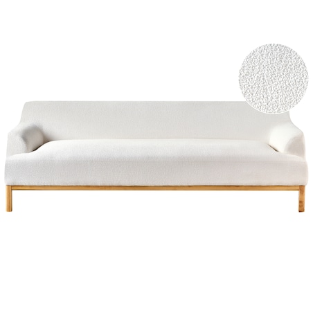 Sofa dla 3 osób SOSJO Boucle Złamana biel
