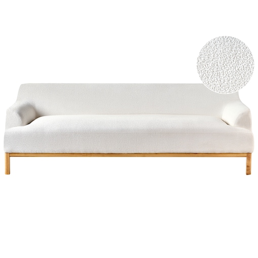 Sofa dla 3 osób SOSJO Boucle Złamana biel