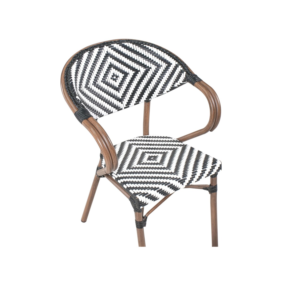 Zestaw ogrodowy dla 4 osób RIFREDDO Technorattan Czarny/ biały