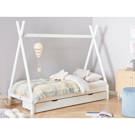 Zestaw 2 szuflad pod łóżko Drewno sosnowe CRONAT Biały