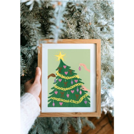 Poster Story, Plakat, Obraz - Wspólne Ubieranie Choinki, wymiary 60 x 84 cm