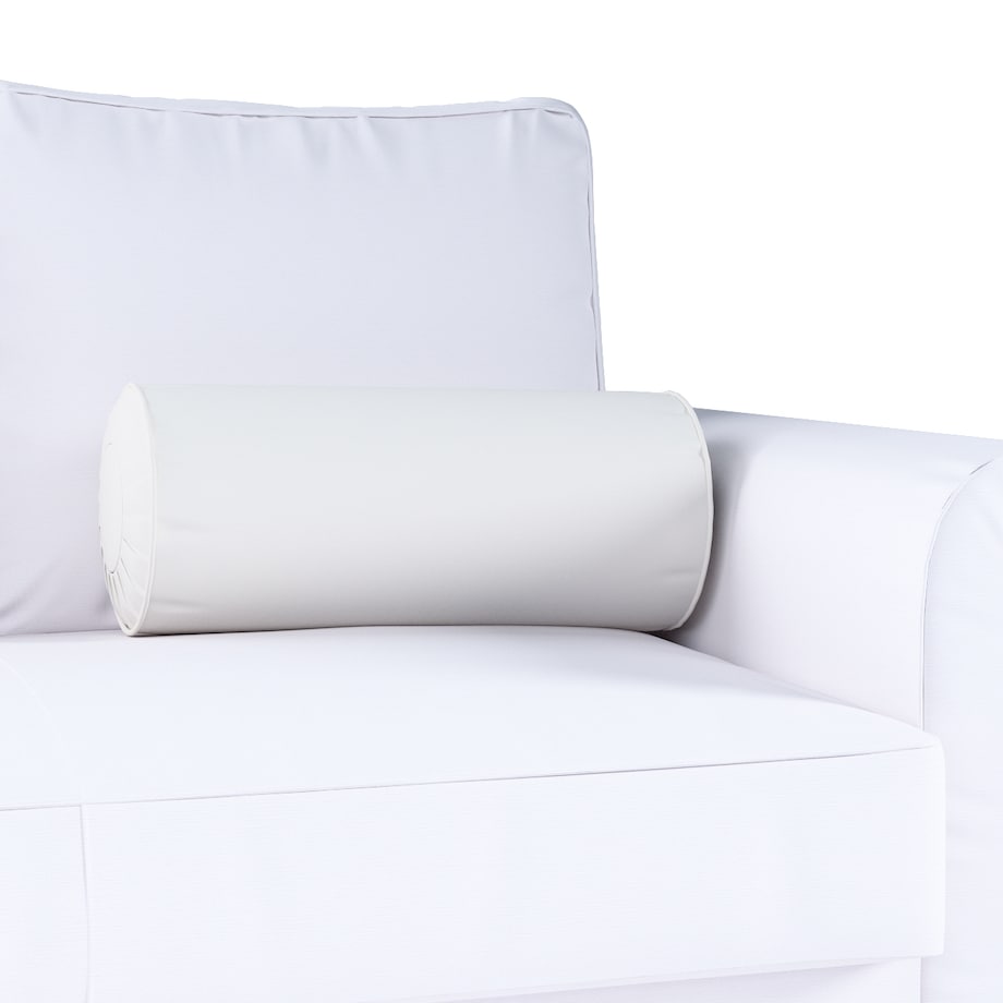 Poduszka wałek z zakładkami, satynowa biel, Ø20 x 50 cm, Aria