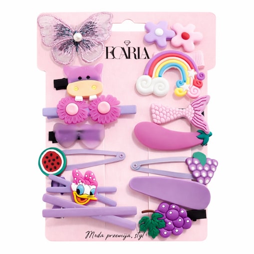 Zestaw pakiet 14w1 spinek wsuwek do włosów, dziecięcych VIOLET SP282