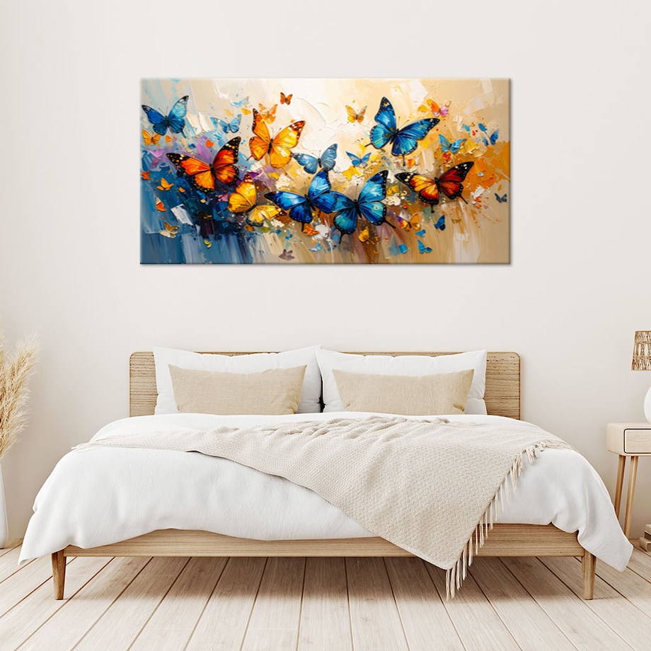 Obraz na płótnie do salonu jadalni kuchni, Kolorowe Motyle 120x60