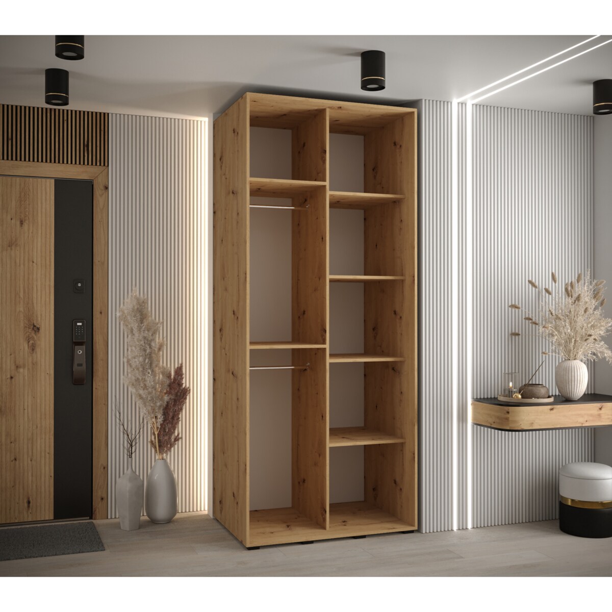 Szafa przesuwna Garderoba DAVOS 2 110 artisan/artisan/czarny