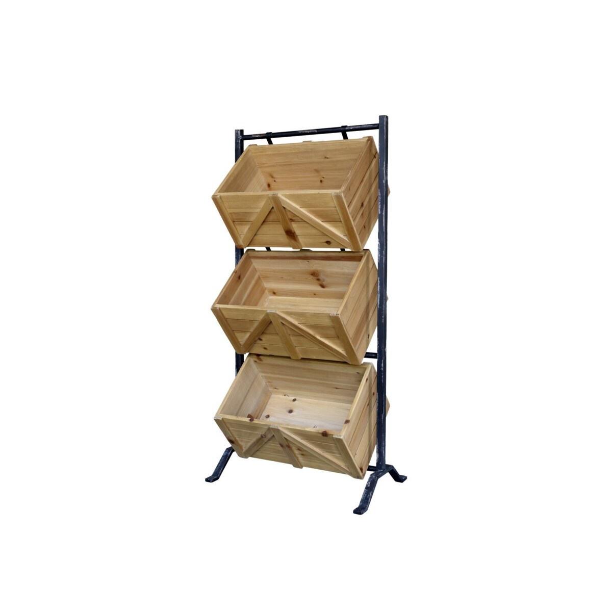 Stojak metalowy ze skrzyniami na owoce 104 cm